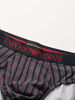 Picture of Emporio Armani Men's Pattern Mix 2-Pack Brief, Vertical Stripe Marine-Ruby/Marine, XL
