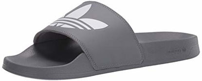 Picture of adidas Originals Men's Adilette Lite Slides, Grey/White/Grey, 3