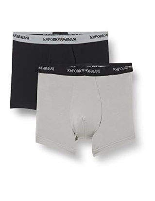 Picture of Emporio Armani Men's Stretch Cotton Classic Logo Boxer Brief, Black/Grey, Large