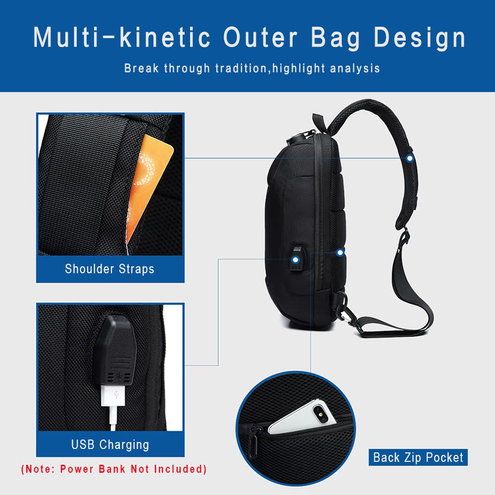 GetUSCart- OZUKO Anti Theft Sling Bag Men Crossbody Shoulder Backpack ...