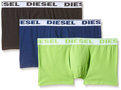 Picture of Diesel Men's 3-Pack Shawn Stretch Boxer Trunk, Charcoal/Green/Navy, Large