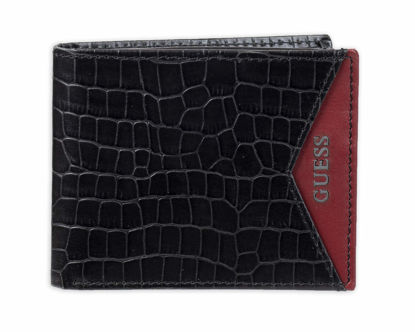 Picture of Guess Men's Leather Passcase Wallet, Black Rosete, One Size