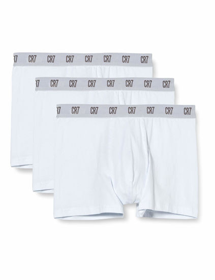 Picture of CR7 Men's 3 Pack Trunks - White Basics (Small 30-32)