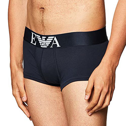 Picture of Emporio Armani Stretch Cotton Wide Waistband Trunk Navy XL (US 37"-38" Waist)