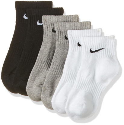Picture of Nike Everyday Cushion Ankle Training Socks (3 Pair), Men's & Women's Ankle Socks with Sweat-Wicking Technology, Multi-Color, X-Large