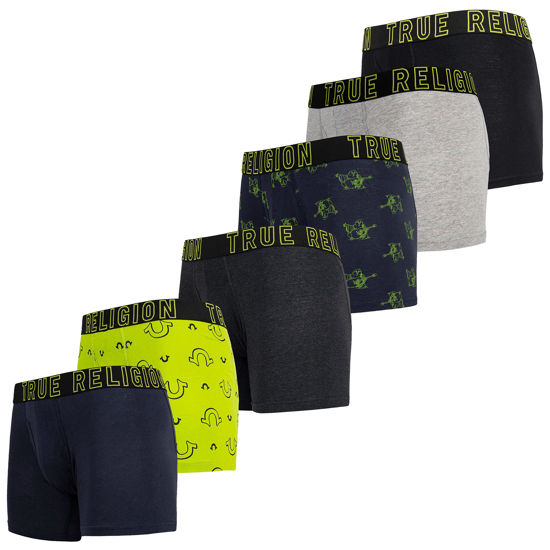 GetUSCart- True Religion Mens Boxer Briefs - Trunks Underwear for Men Pack,  6-Pack Lime Green