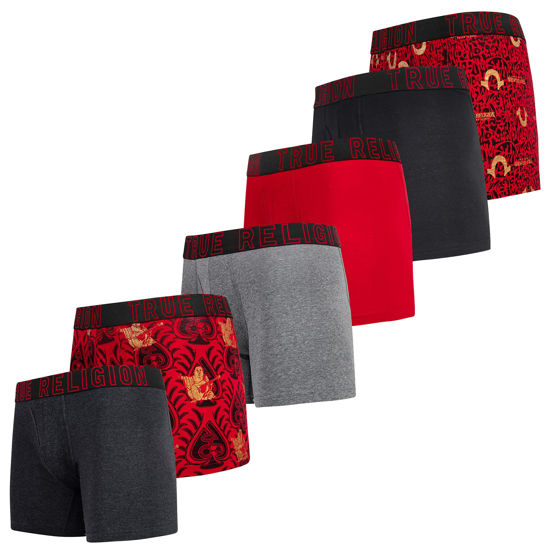 GetUSCart- True Religion Mens Boxer Briefs - Trunks Underwear for Men Pack,  6-Pack Red