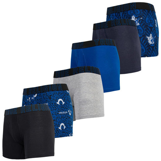 GetUSCart- True Religion Mens Boxer Briefs - Trunks Underwear for Men Pack,  6-Pack Blue