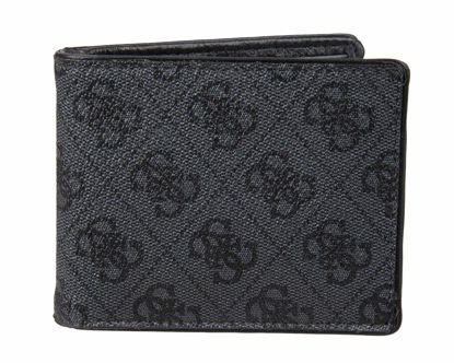 Picture of Guess Men's Leather Slim Bifold Wallet, Charcoal/Black, One Size