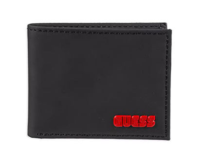 Picture of Guess Men's Leather Slim Bifold Wallet, Black Sereno, One Size
