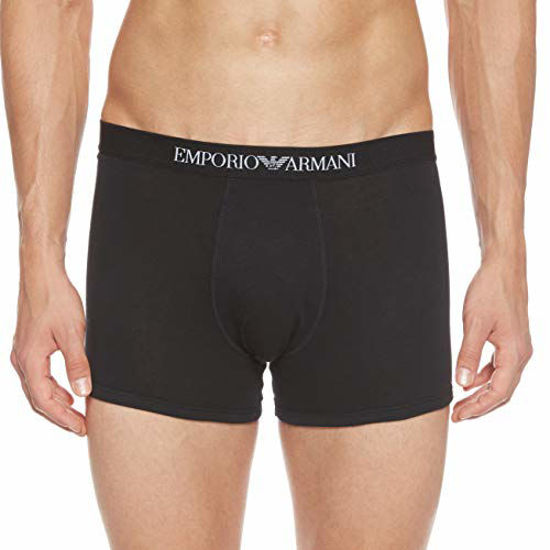Picture of Emporio Armani Men's Cotton Boxer Briefs, Black/White/Red, Small