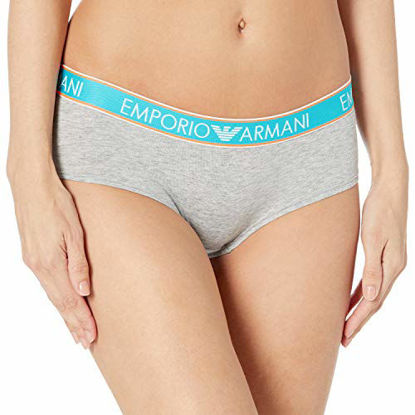 Picture of Emporio Armani Women's Iconic Logoband Cheeky Pants, Light Gray Melange, XS