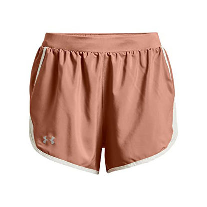 Picture of Under Armour Women's Fly By 2.0 Running Shorts , Uptown Brown (270)/Reflective , 3X-Large