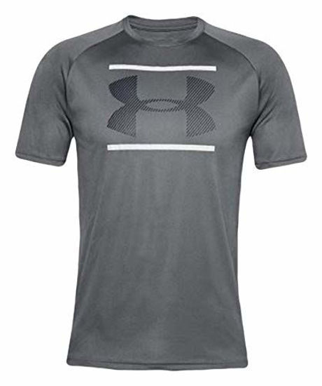 GetUSCart- Under Armour Men's UA Velocity Graphic Short Sleeve Shirt (Pitch  Gray 012, Small)