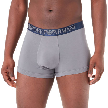 Picture of Emporio Armani Men's Soft Modal Elastic Band Trunk, Pewter, Large