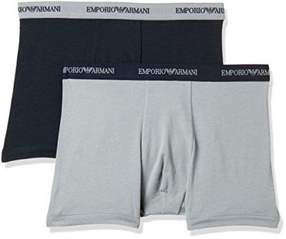 Picture of Emporio Armani Men's Stretch Cotton Classic Logo Boxer Brief, Grey/Marine, Large