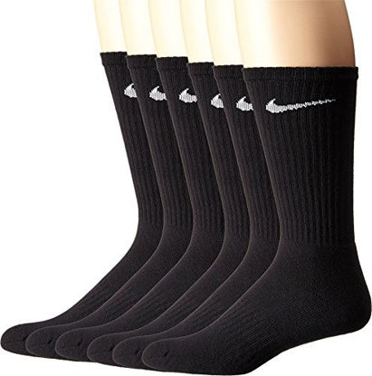 Picture of NIKE Unisex Performance Cushion Crew Socks with Band (6 Pairs), Black/White, Small