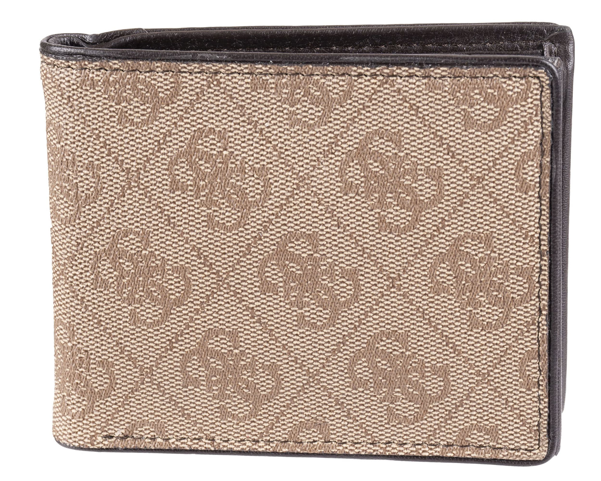 Guess Men's Leather Slim Bifold Wallet – RFID Blocking, Multiple Card Slots, Red Trim - View #10