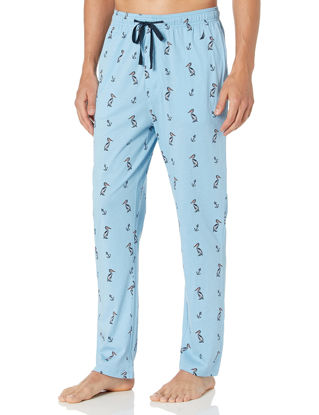 Picture of Nautica Men's Soft Woven 100% Cotton Elastic Waistband Sleep Pajama Pant, Porthole Blue, X-Large