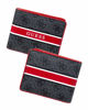 Picture of Guess Men's Leather Slim Bifold Wallet, Charcoal/Red, One Size
