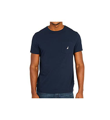 Picture of Nautica Men's Big & Tall Solid Crew Neck Short-Sleeve Pocket T-Shirt, Navy, 2X Big