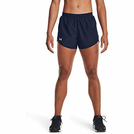 GetUSCart Under Armour Women's Fly By 2.0 Running Shorts , Midnight Navy Full Heather (412