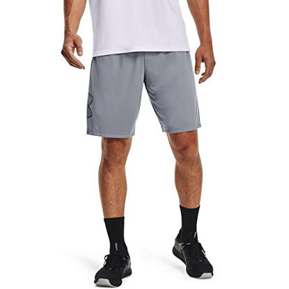 Picture of Under Armour mens Tech Graphic Shorts , Steel (035)/High-Vis Yellow , 3X-Large Tall