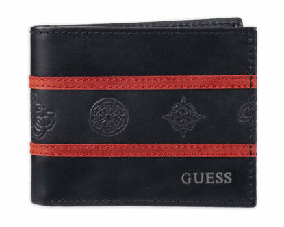 Picture of Guess Men's Leather Passcase Wallet, Black Kodi, One Size