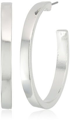 Picture of GUESS "Basic" Silver Logo Open Hoop Earrings