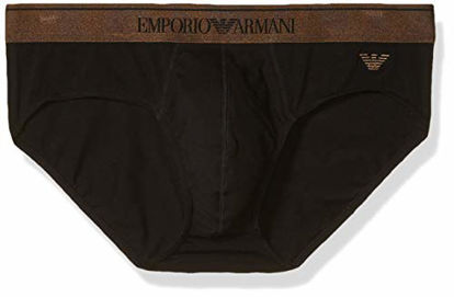 Picture of Emporio Armani Men's Shiny Logoband Brief, Black, S
