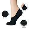 Picture of BERING Women's No Show Socks Ankle Low Cut Thin Short Footies Sneaker Invisible Slip On Flat Bootie Loafers, Black, Size 7-9, 6 Pairs