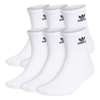 Picture of adidas Originals Trefoil Quarter Socks (6-Pair), White, Large