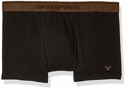 Picture of Emporio Armani Men's Shiny Logoband Boxer Brief, Black, XXL