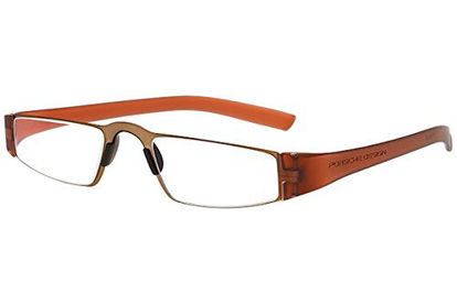 Picture of Porsche Design P8801 Eyewear Mens/Ladies Stainless Steel Half-Eye Readers Size 48-20-150mm- Dark Red (R ) +1.50