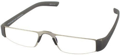 Picture of Porsche 8801 Single Vision Half Frame Designer Reading Glasses, Silver/Gunmetal, +2.00