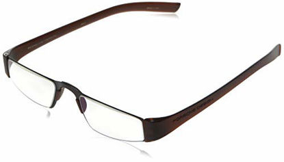 Picture of Porsche Design P8801 Eyewear Mens/Ladies Stainless Steel Half-Eye Readers Size 48-20-150mm- Dark Brown (E) +1.50