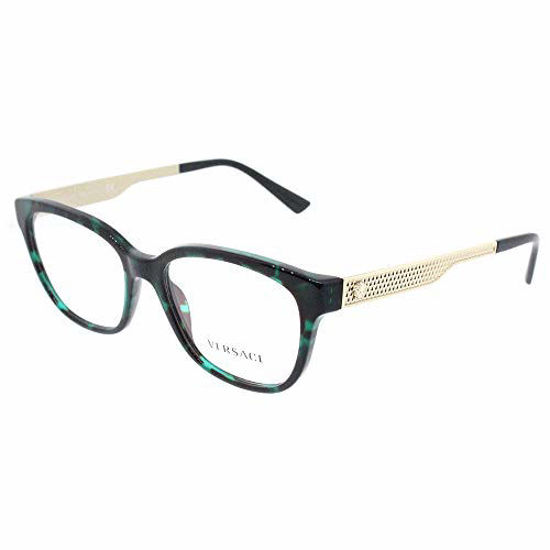 Picture of Versace Versase VE3240 5076 52 Green Havana Woman Square Eyeglasses