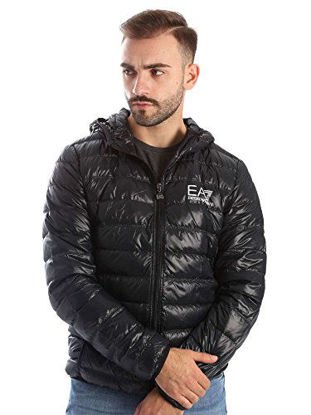 Picture of Emporio Armani EA7 Men's Train Core Down Hooded Jacket, Black, XX-Large