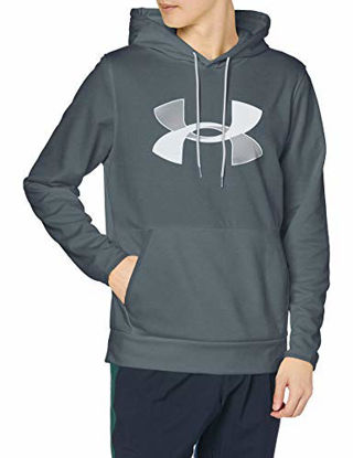 Picture of Under Armour mens Armour Fleece Big Logo Hoodie , Pitch Gray (012)/Halo Gray , 3X-Large