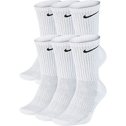 Picture of NIKE Everyday Performance Training Socks (6-Pair) (M (Men's 6-8 / Women's 6-10), Crew White)