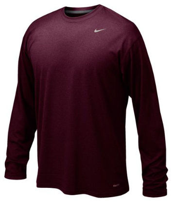 Picture of NIKE Men's Legend Long Sleeve Performance Shirt (Maroon, X-Large)