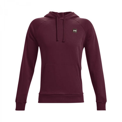 Picture of Under Armour Men's Rival Fleece Hoodie , Dark Maroon (601)/Onyx White , Small