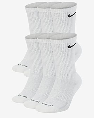 Picture of NIKE Plus Cushion Socks (6-Pair) (L (Men's 8-12 / Women's 10-13), Crew White)