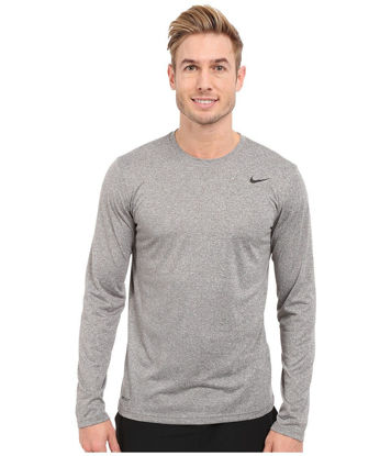 Picture of Nike DF Tee 2.0 Long Sleeve Training Shirt Carbon Heather | Black 2XL