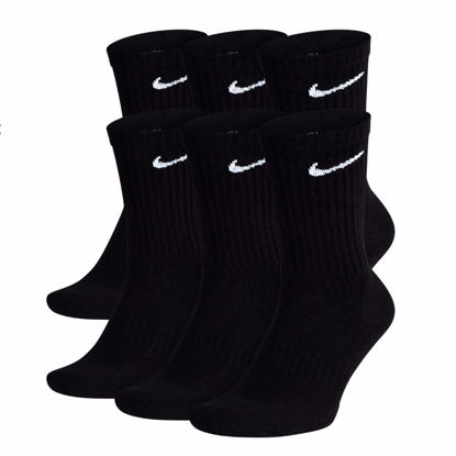 Picture of NIKE Everyday Performance Training Socks (6-Pair) (L (Men's 8-12 / Women's 10-13), Crew Black)