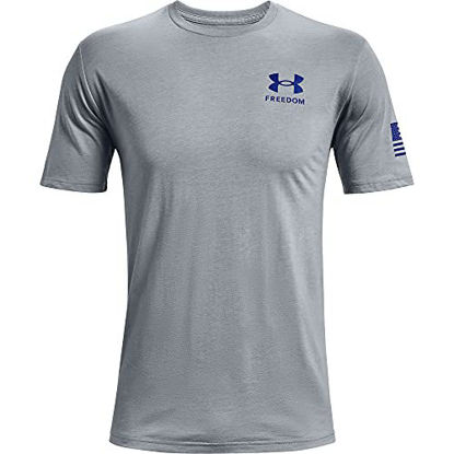 Picture of Under Armour Men's Standard New Freedom Flag T-Shirt, Steel Medium Heather (036)/Black, X-Large Tall