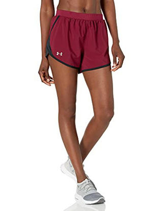 Picture of Under Armour Women's Fly By 2.0 Running Shorts , League Red (626)/Black , Large
