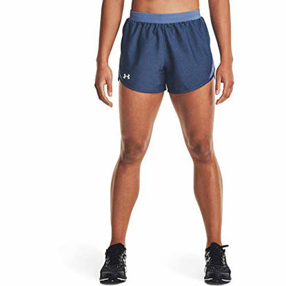 Picture of Under Armour Women's Fly By 2.0 Running Shorts , Mineral Blue Full Heather (471)/Mineral Blue , X-Large