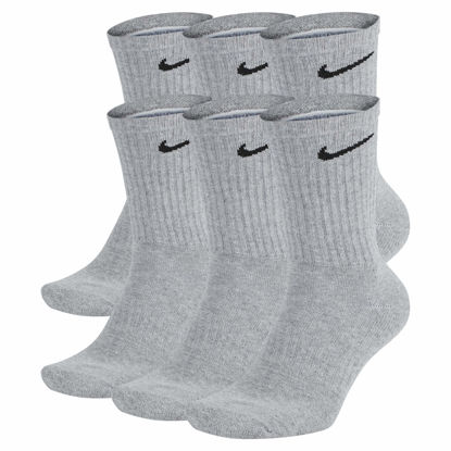 Picture of Nike Everyday Cushion Crew Socks, Unisex Nike Socks, Dark Grey Heather/Black, L (Pack of 6 Pairs of Socks)