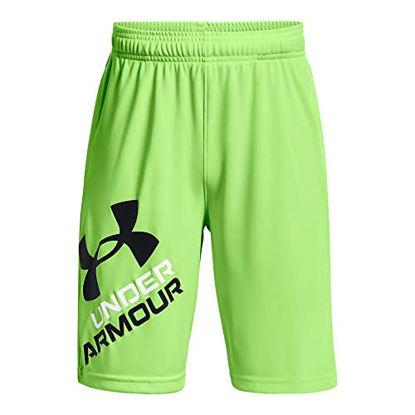 Picture of Under Armour Boys' Prototype 2.0 Logo Shorts , Quirky Lime (752)/Black , Youth Large